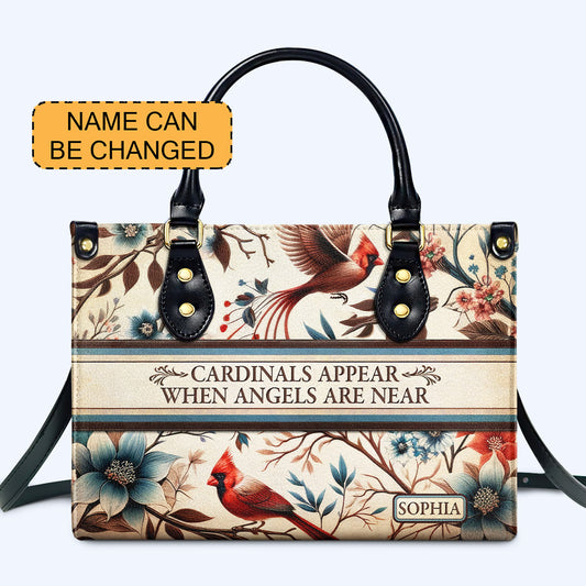 Angels Are Near - Cardinal - Personalized Leather Handbag - cdn_angel_1 ag16