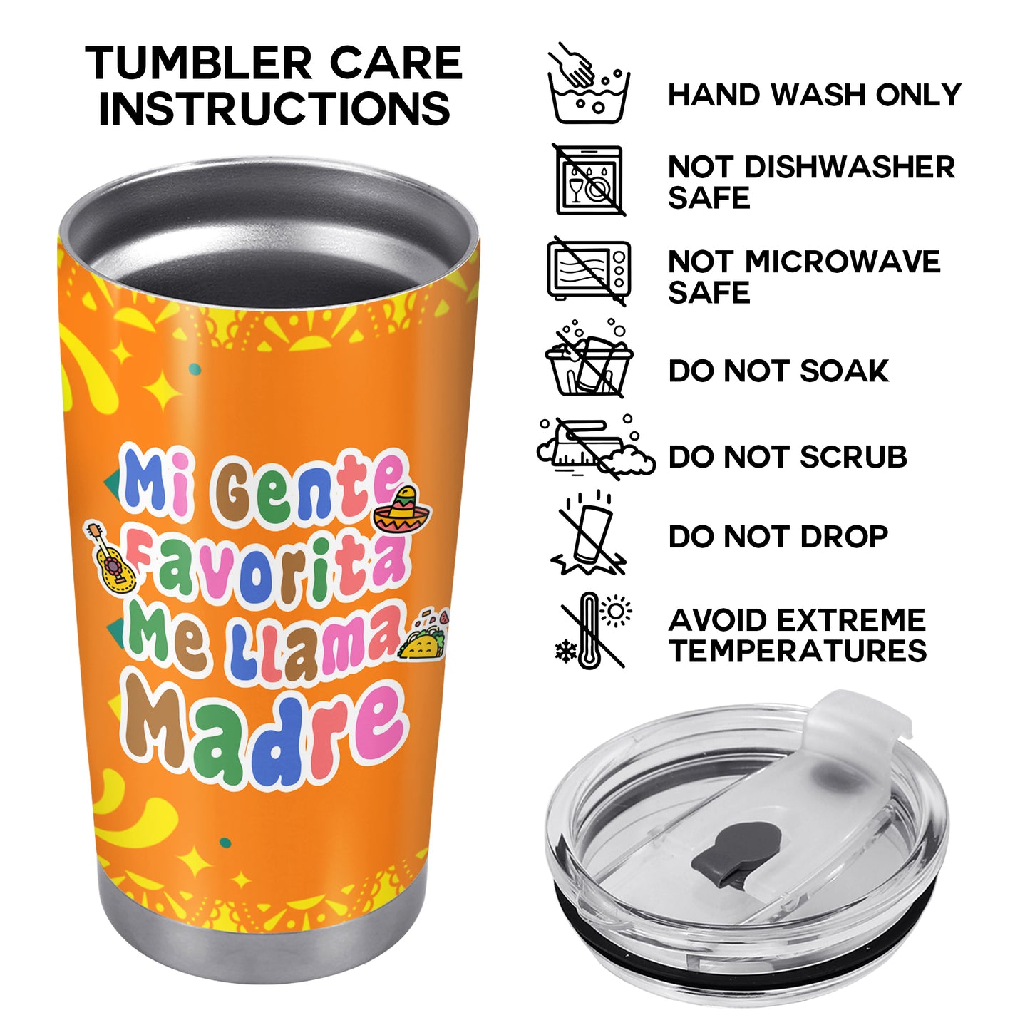 Mi Gente Favorita Me Llama Madre - Personalized Custom Stainless Steel Tumbler 20oz 30oz - TB_FM08