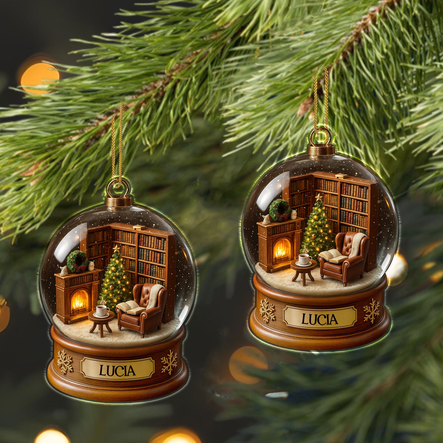 Create A Cozy Library Scene With Chair And Fireplace