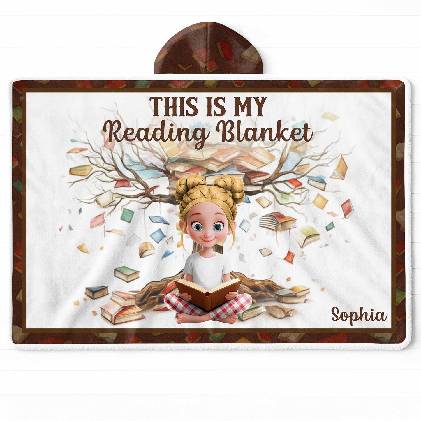 This Is My Reading Blanket Featuring a Young Girl and Books
