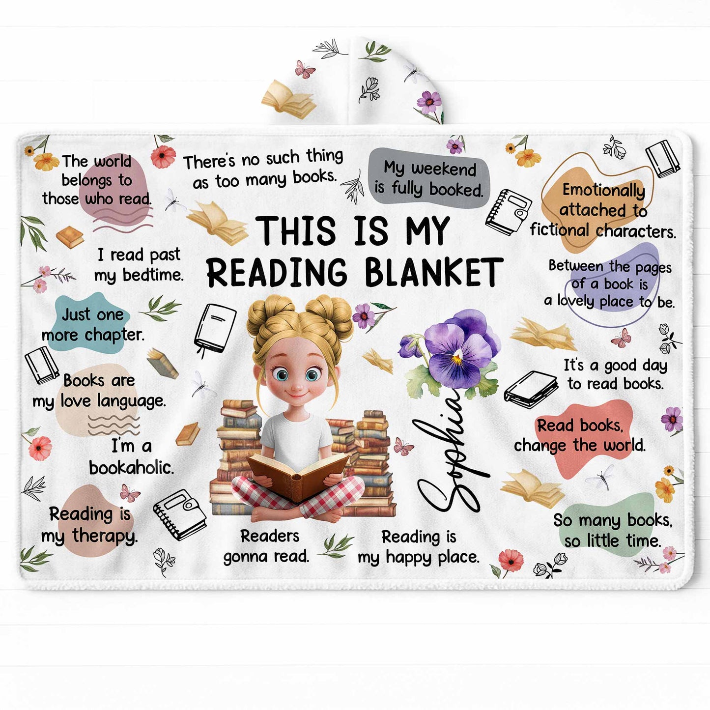 This Is My Reading Blanket With Books And Flowers