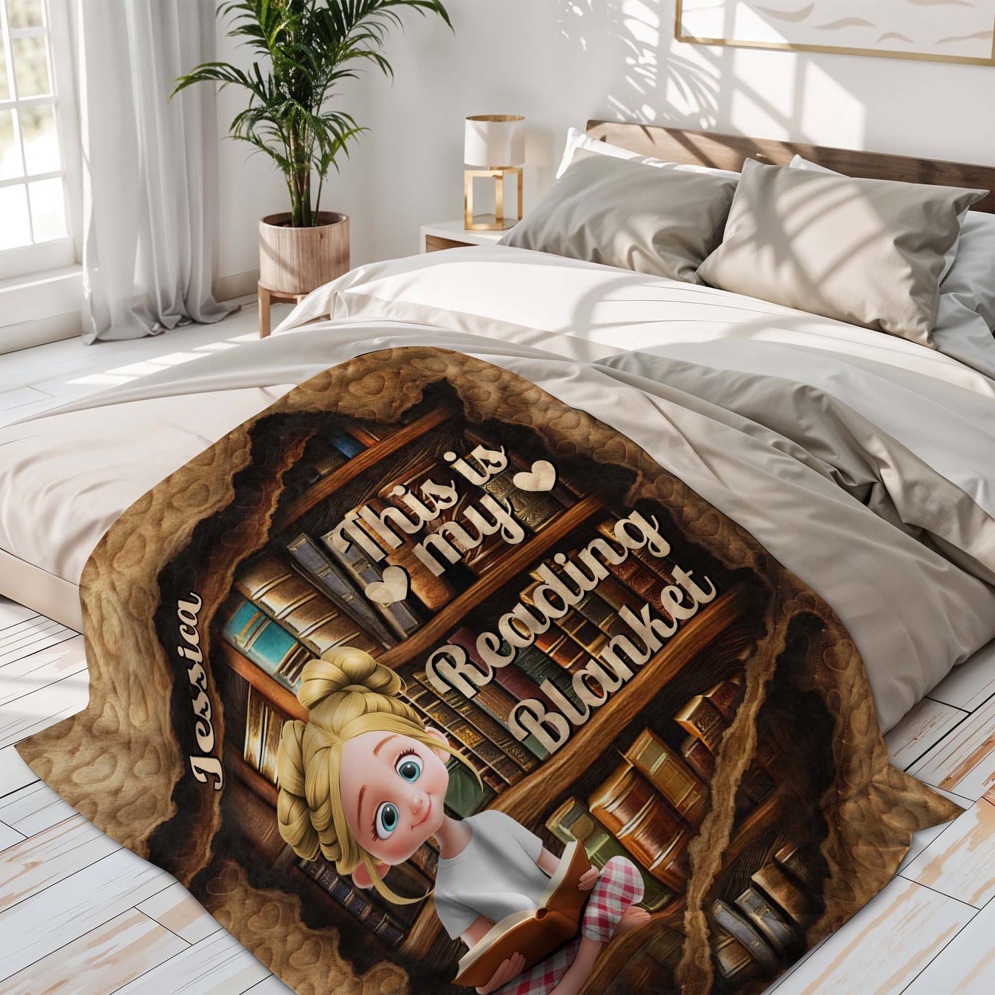 This Is My Reading Blanket Featuring Young Girl And Books