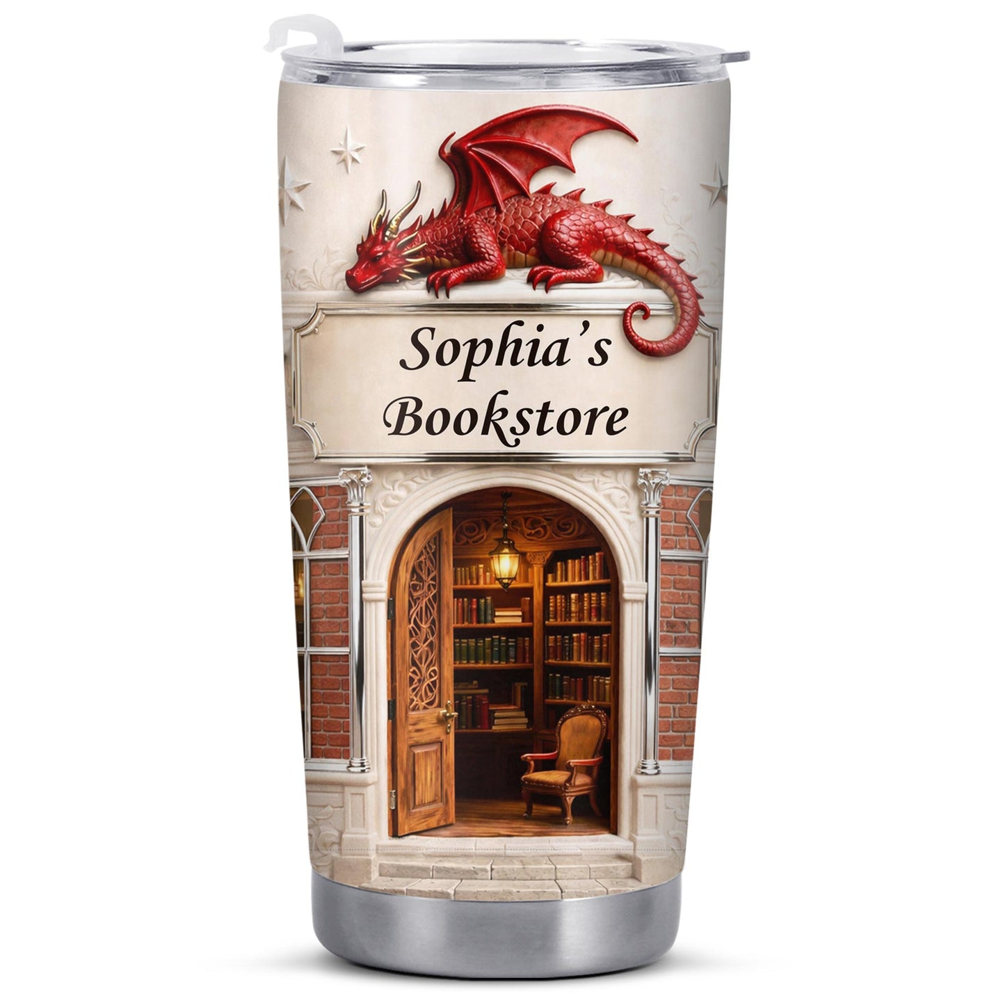 Sophia's Bookstore With Dragon And Stars