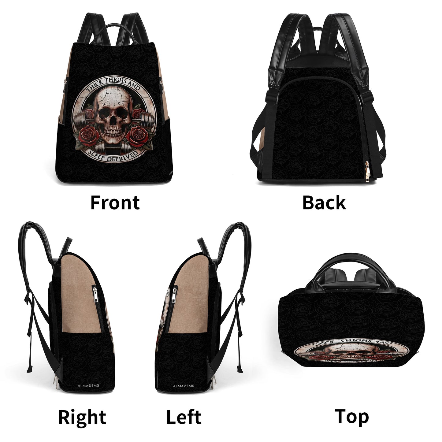 Cuisses épaisses et manque de sommeil – Sac à dos en cuir personnalisé – BP_FN11