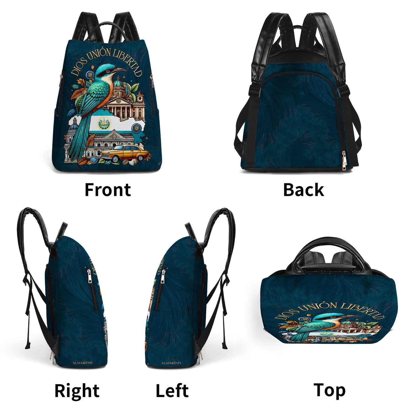 Dios Unión Libertad - Mochila de Cuero Personalizada - BP_MX21