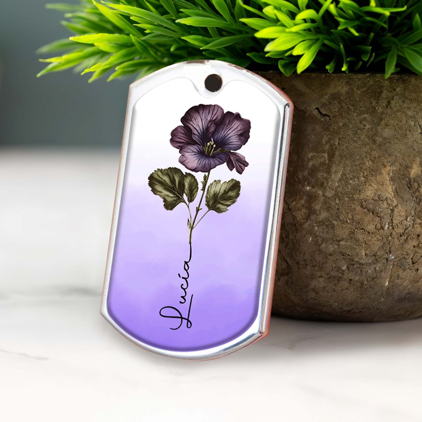 To My Unbiological Sister With Pansy Flower Keychain