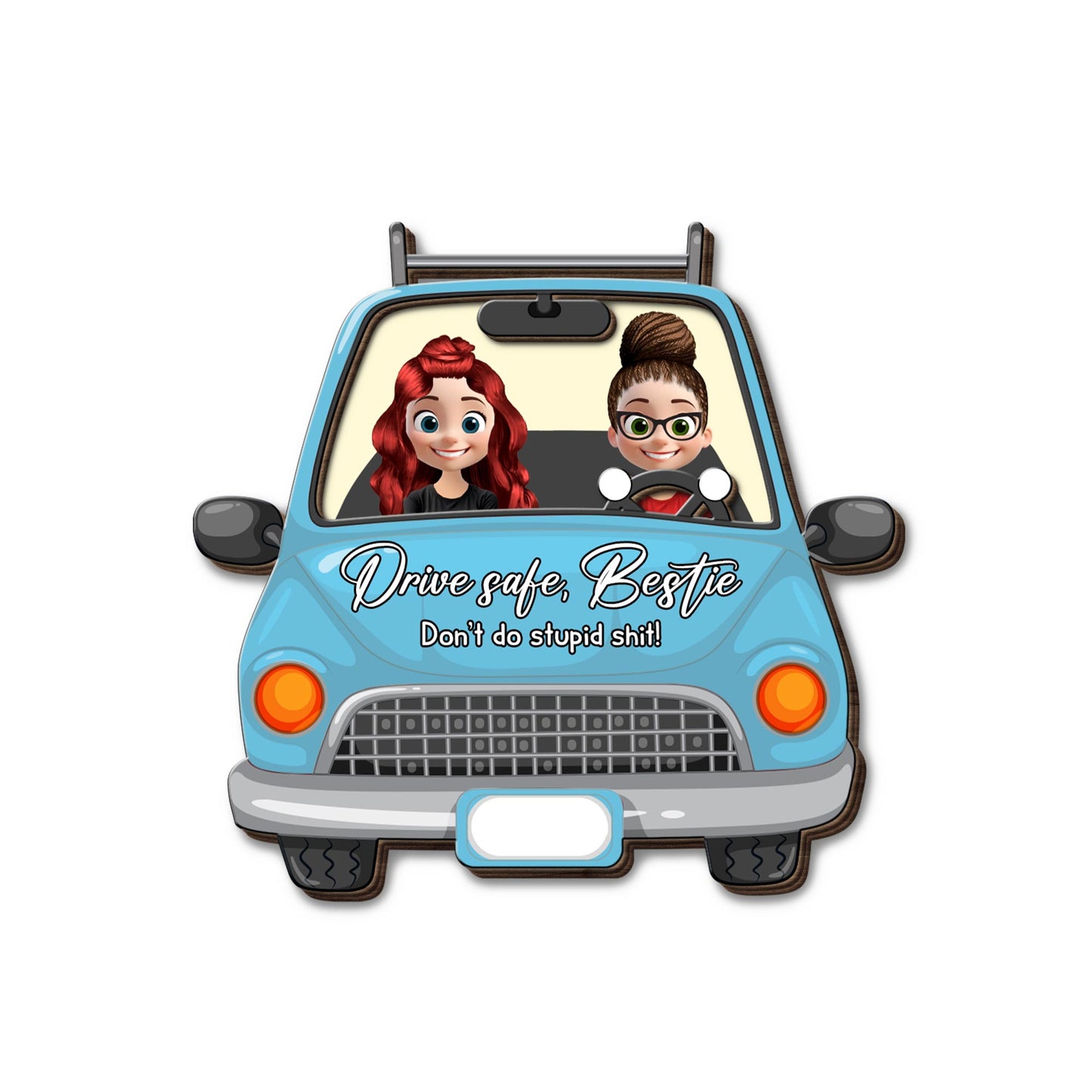 Conduce con cuidado, mejor amigo, no hagas estupideces - Clip personalizado para visera de coche - BST156_VIS