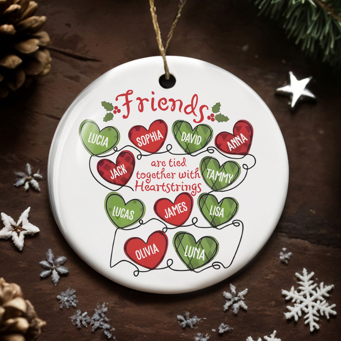 Friends Are Tied Together With Heartstrings And Hearts