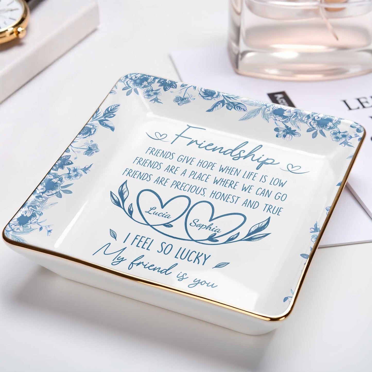 Friendship, Friends Give Hope, Flowers And Hearts