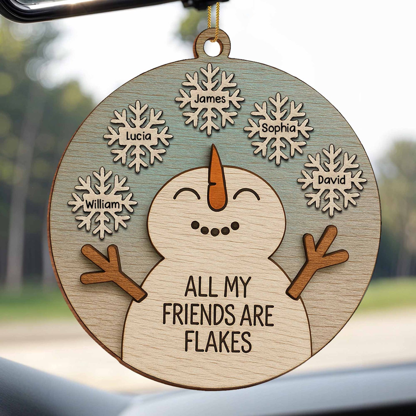 All My Friends Are Flakes Snowman Ornament