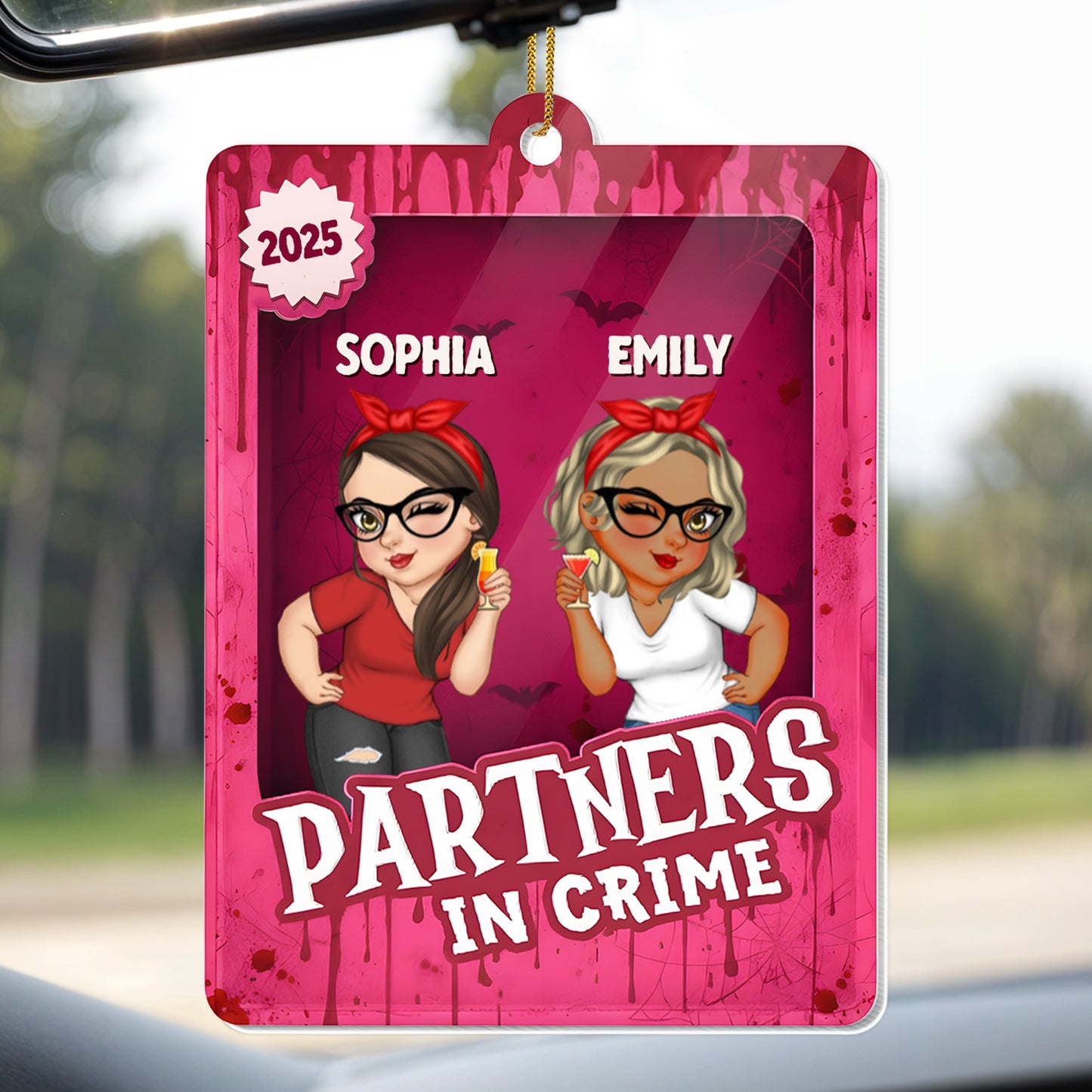 Partners In Crime, Cartoon Characters Badge Design