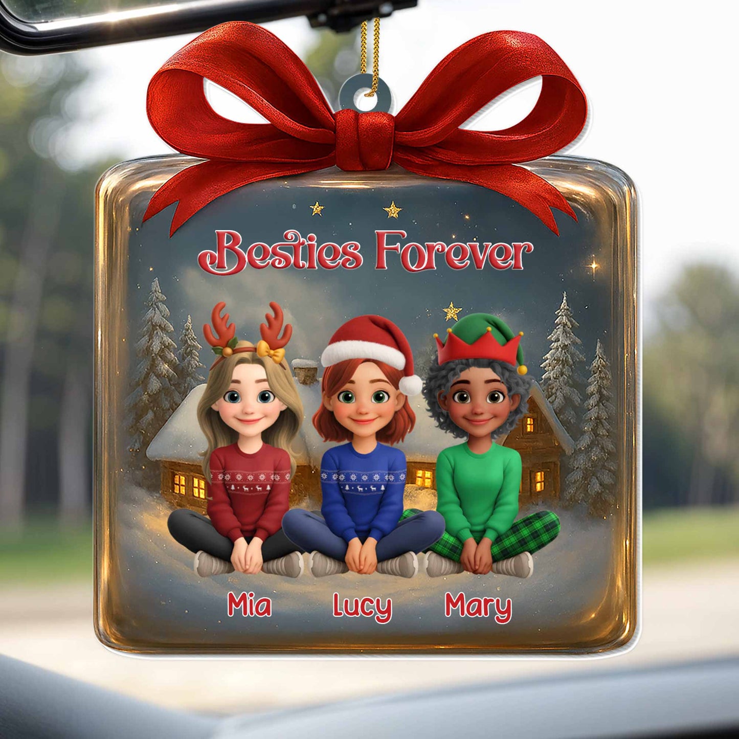 Besties Forever With Friends At Winter Cabin