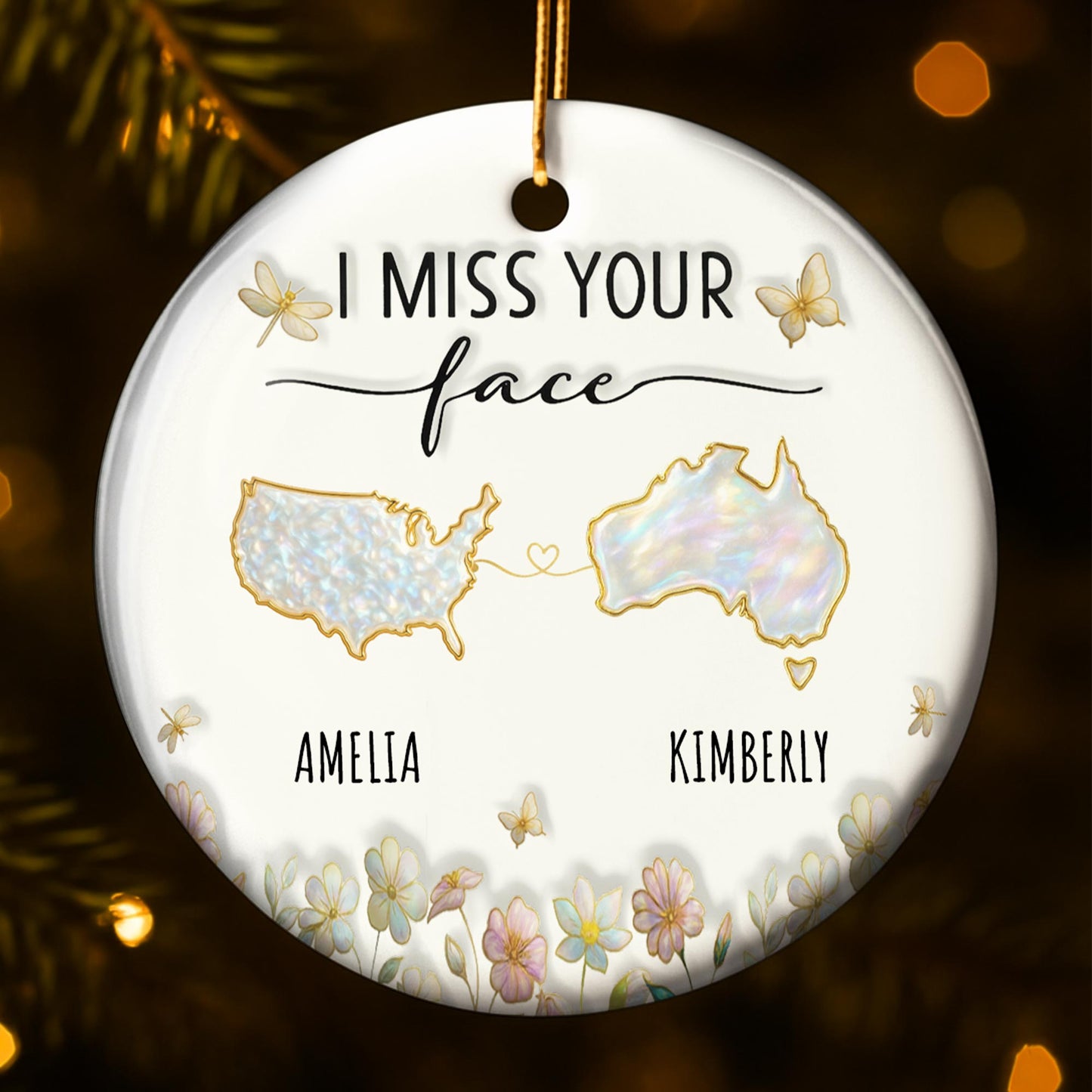 I Miss Your Face with USA and Australia Maps