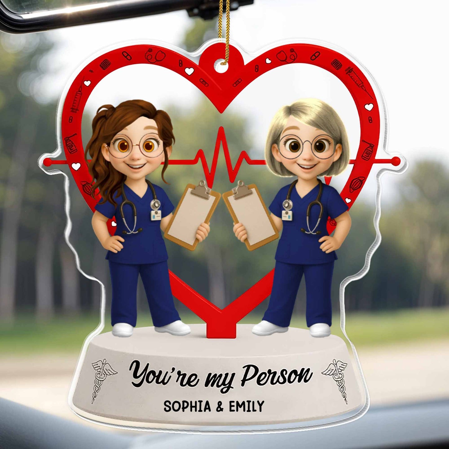 You're My Person, Heart And Stethoscope Design - Personalized Custom Acrylic Ornament, Christmas Gift - BST292_ACO