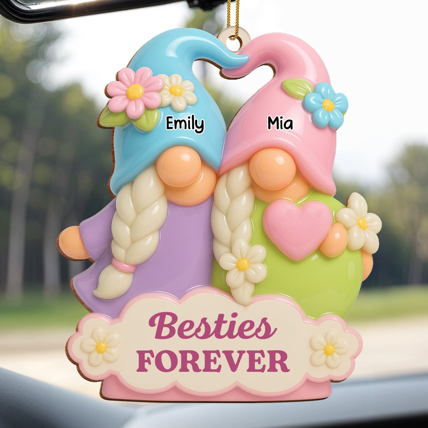 Besties Forever With Braids and Flowers