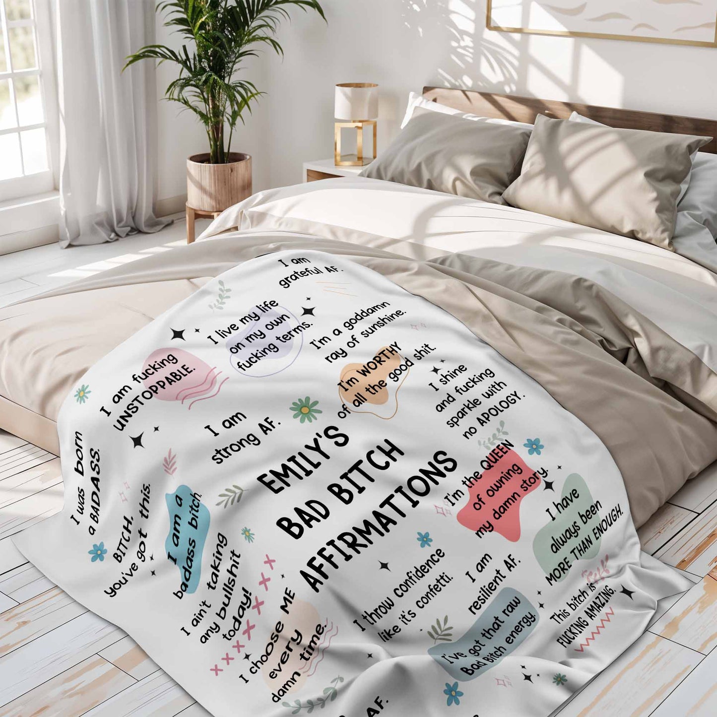 Empowering Bold Affirmations With Stars And Flowers