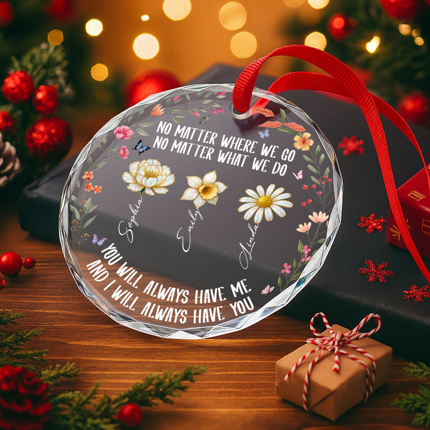 No Matter Where We Go, Flowers Circle Ornament