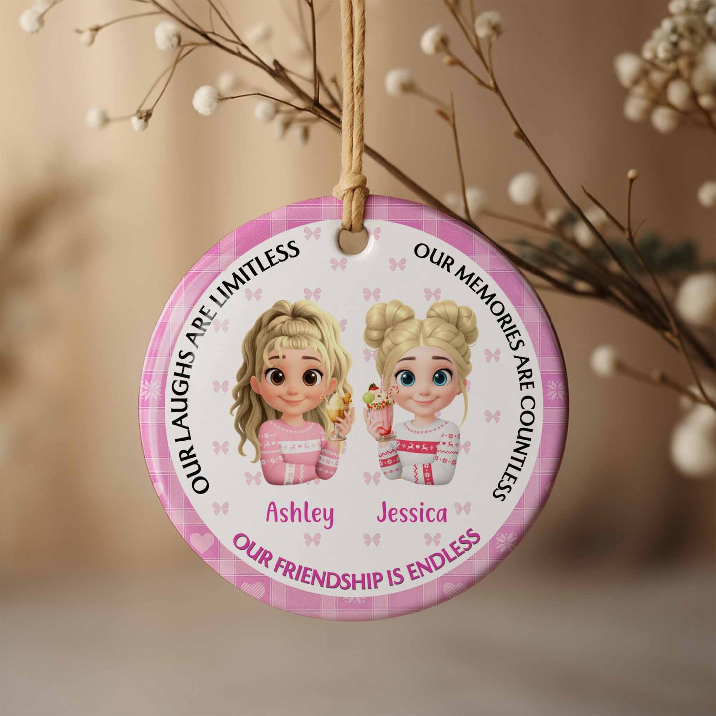 Our Laughs Are Limitless, Friendship Ornament Featuring Girls