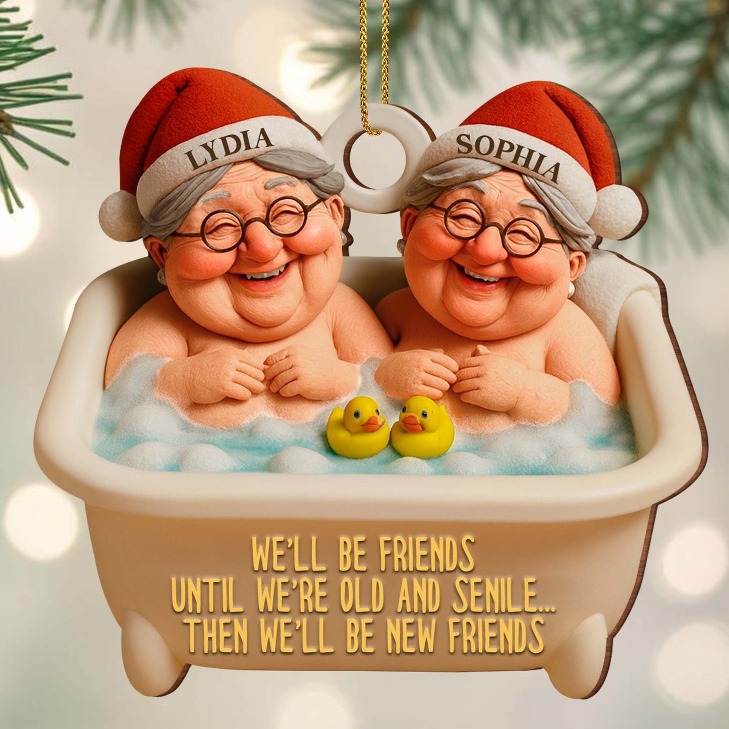 We'll Be Friends Until We're Old, Bathing Friends Ornament