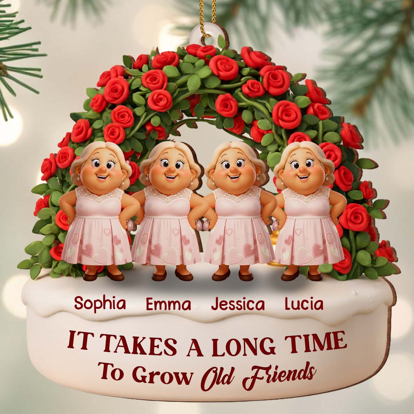It Takes A Long Time To Grow Old Friends, Heart-Shaped Wreath With Roses