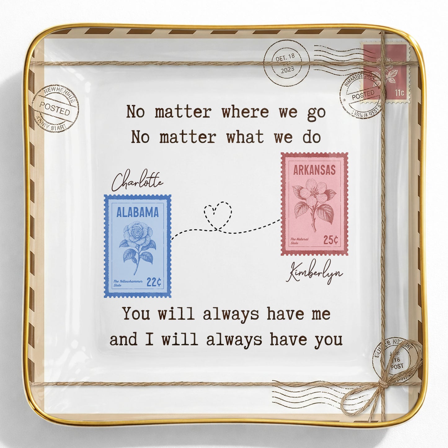 No Matter Where We Go Postage Stamp Design