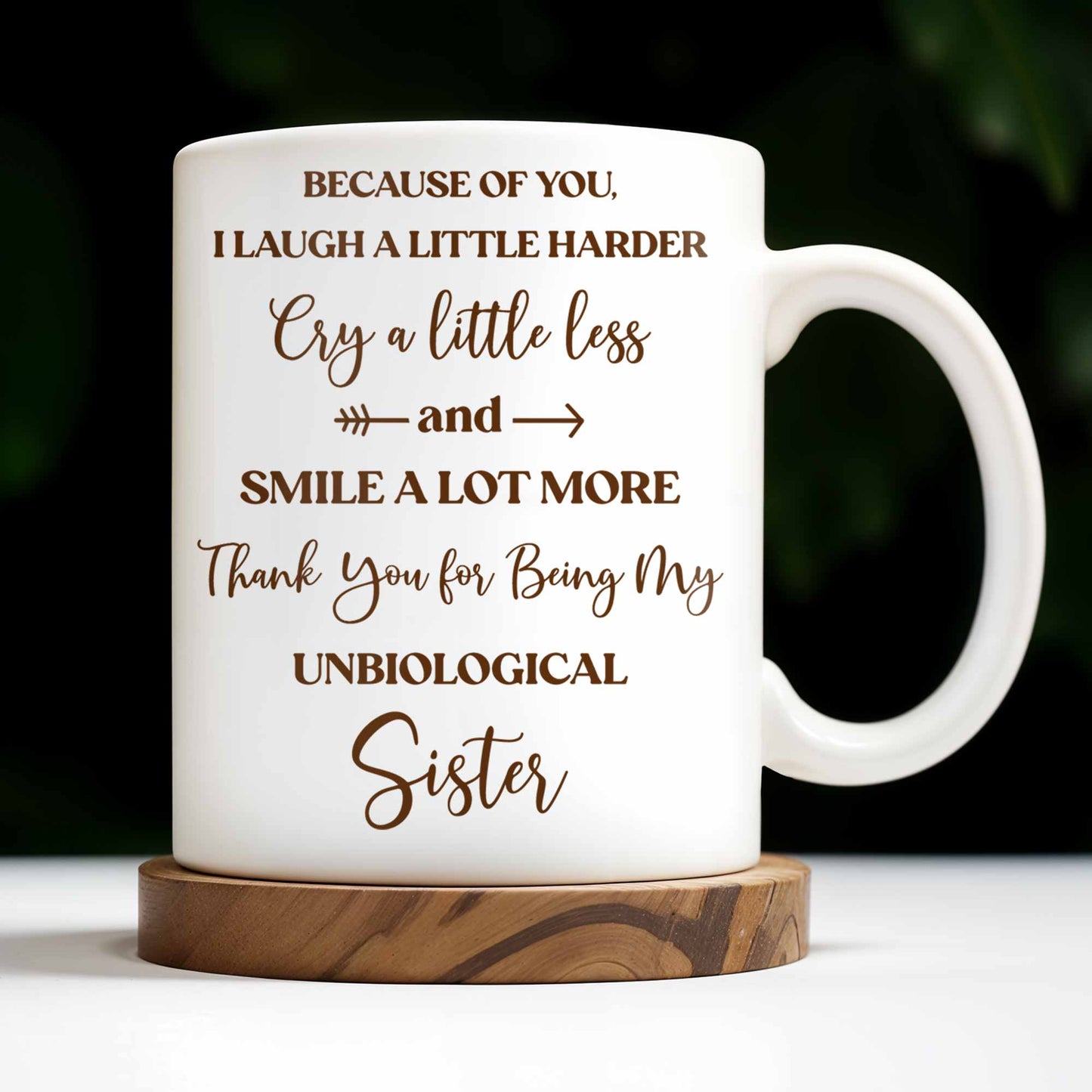 Thank You for Being My Unbiological Sister With Flowers