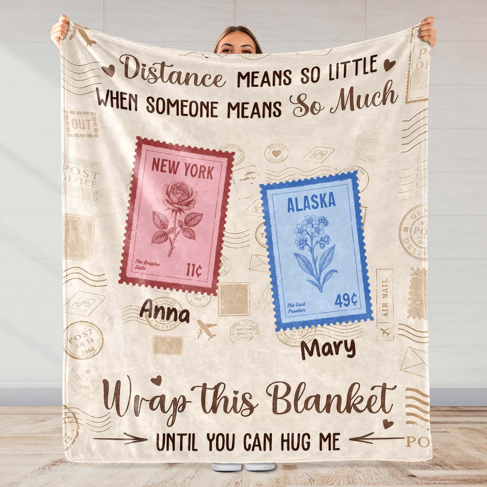 Photo inspiration: Visual Reference: Distance Means So Little Cozy Wrap Blanket Gift For Family