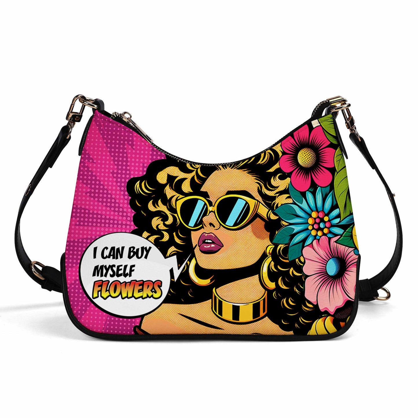 I Can Buy Myself Flowers - Personalized Custom Chain Crossbody Handbag - BUYF06CH