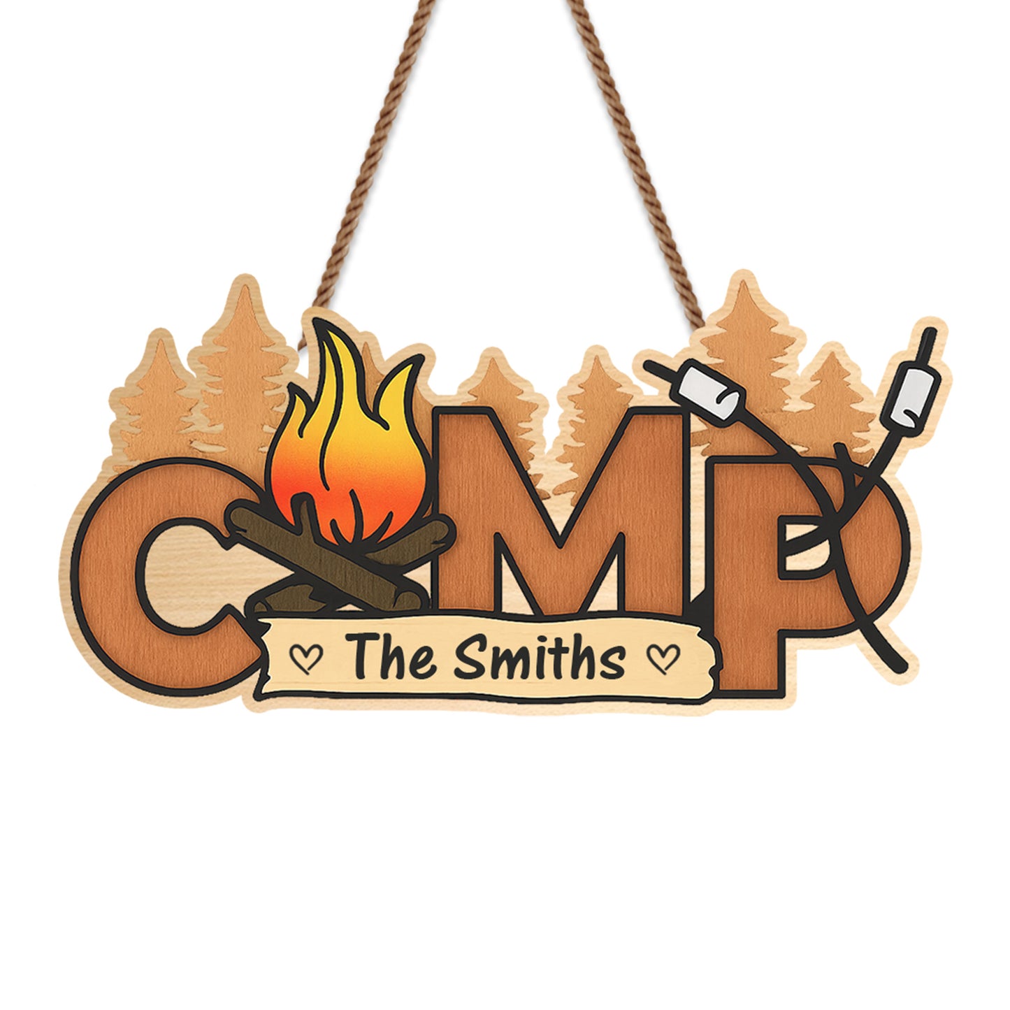 Gather Around The Fire With Marshmallows And Trees