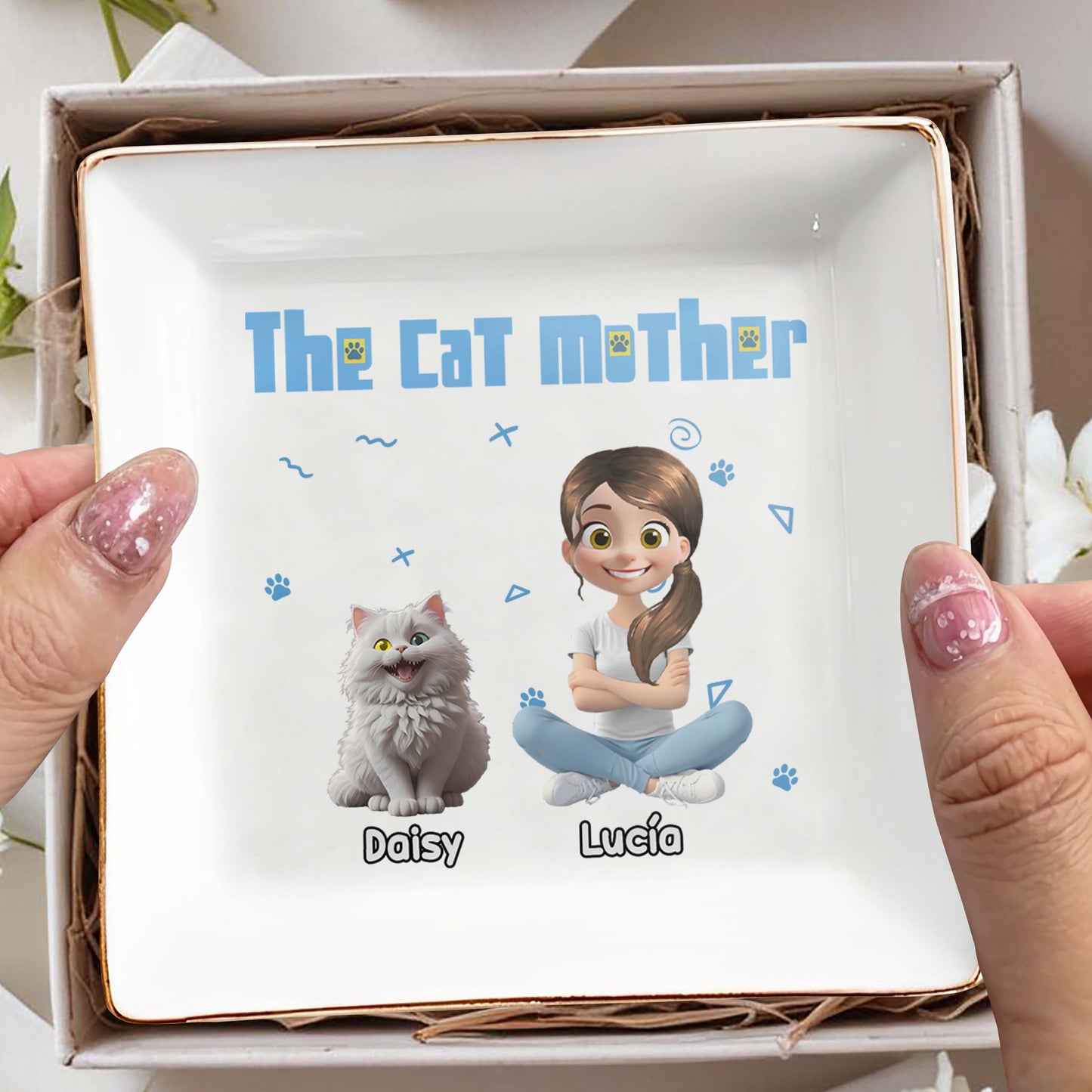 The Cat Mother, Ceramic Square Dish