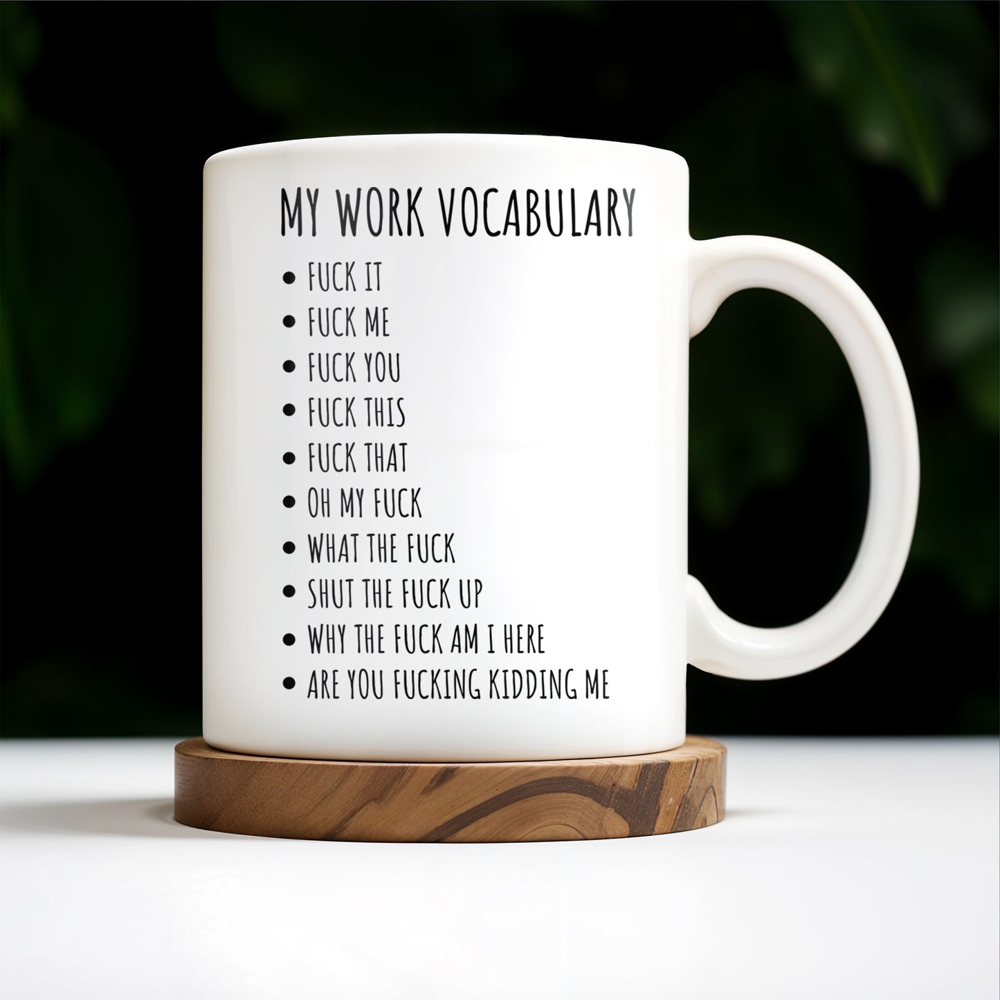My Work Vocabulary Playfully Censored Coffee Mug - Personalized Custom Coffee Mug - COL029_MG