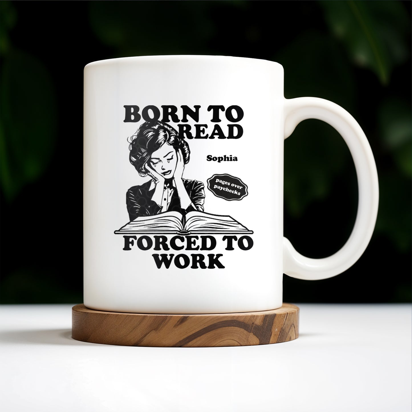 Born to Read Forced to Work Coffee Mug