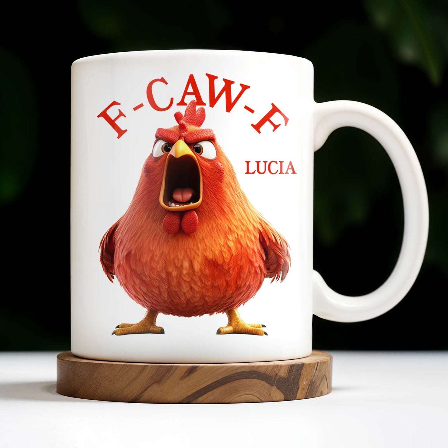 E-CAW-F Rooster Custom Coffee Mug