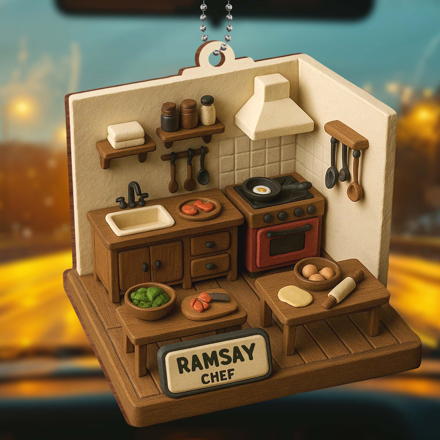 Customizable Kitchen Scene, Cooking Utensils And Vegetables