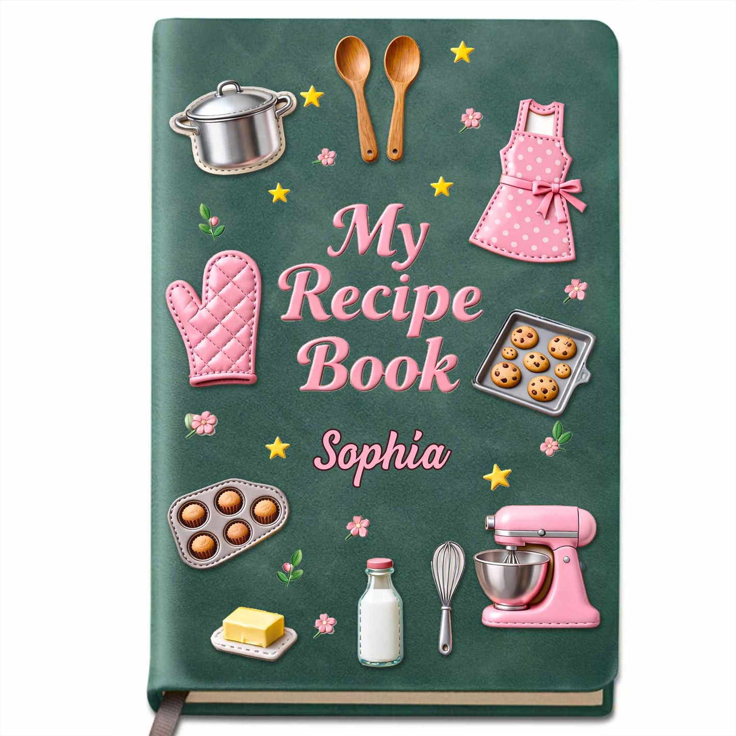 My Recipe Book Kitchen Apron And Stand Mixer Baking Theme
