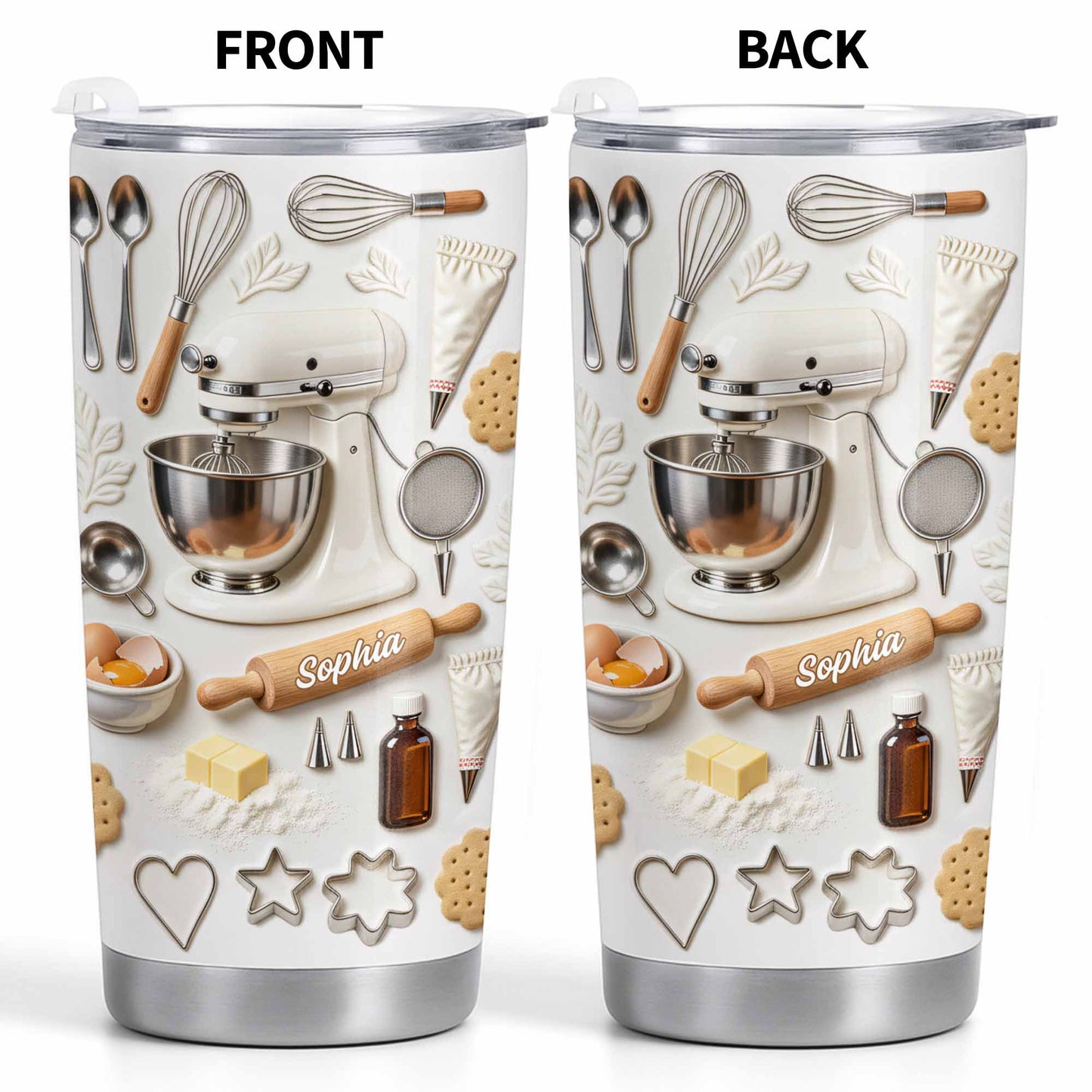Personalized Baking-Themed Tumbler With Custom Name