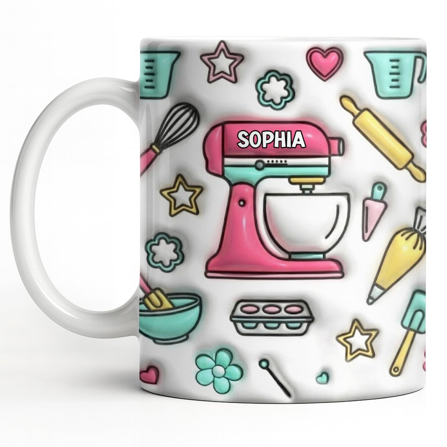 Personalize Your Baking Lover's Cup With Mixer and Whisk