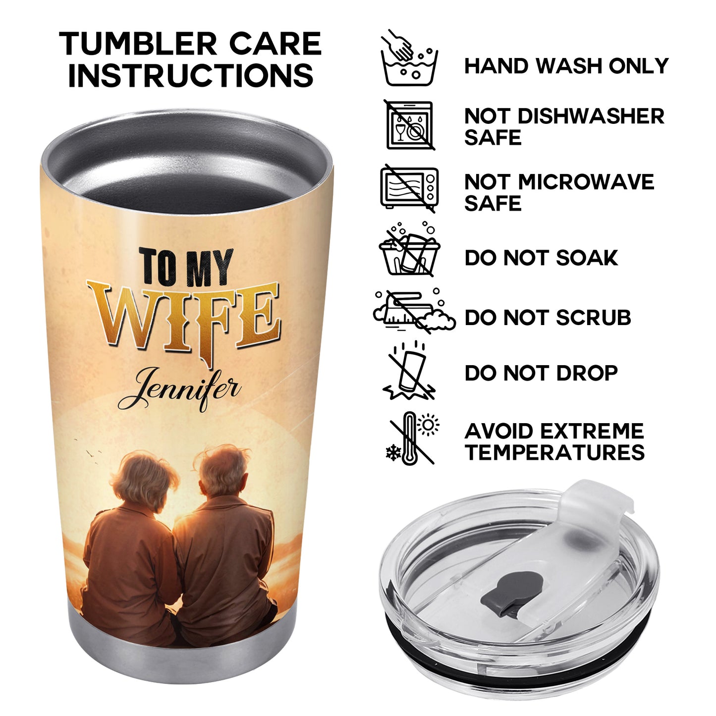 To My Wife - Personalized Custom Stainless Steel Tumbler 20oz 30oz - CP006_TB