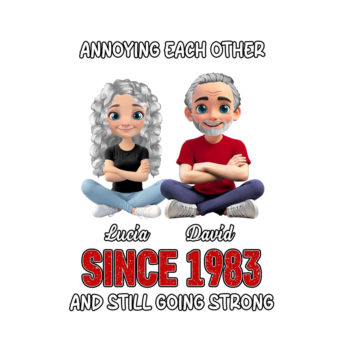Annoying Each Other Since, Cartoon Couple Decal