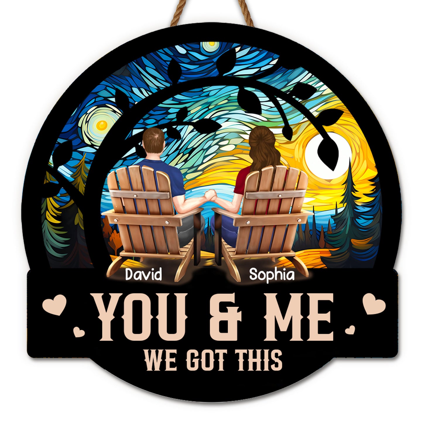 You & Me, We Got This, Couple Under Starry Night Inspired Art