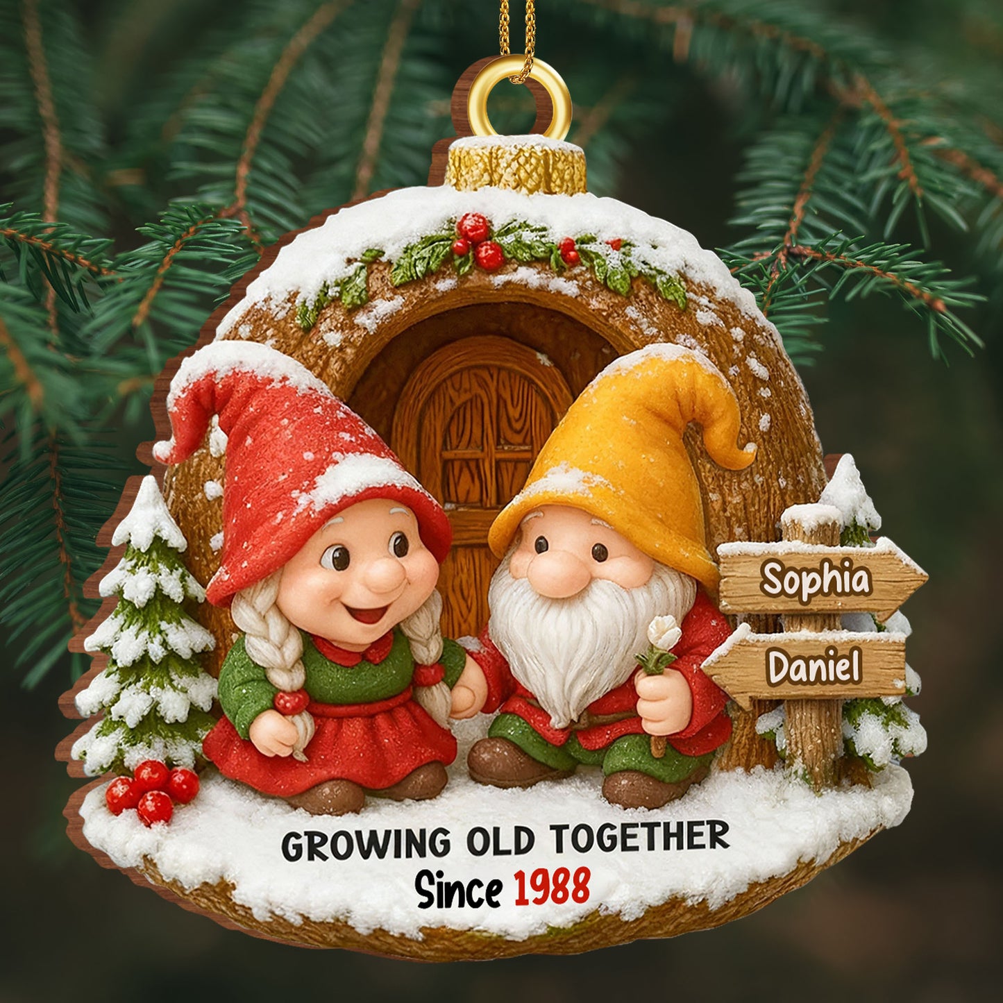 Growing Old Together, Woodland Gnome Ornament