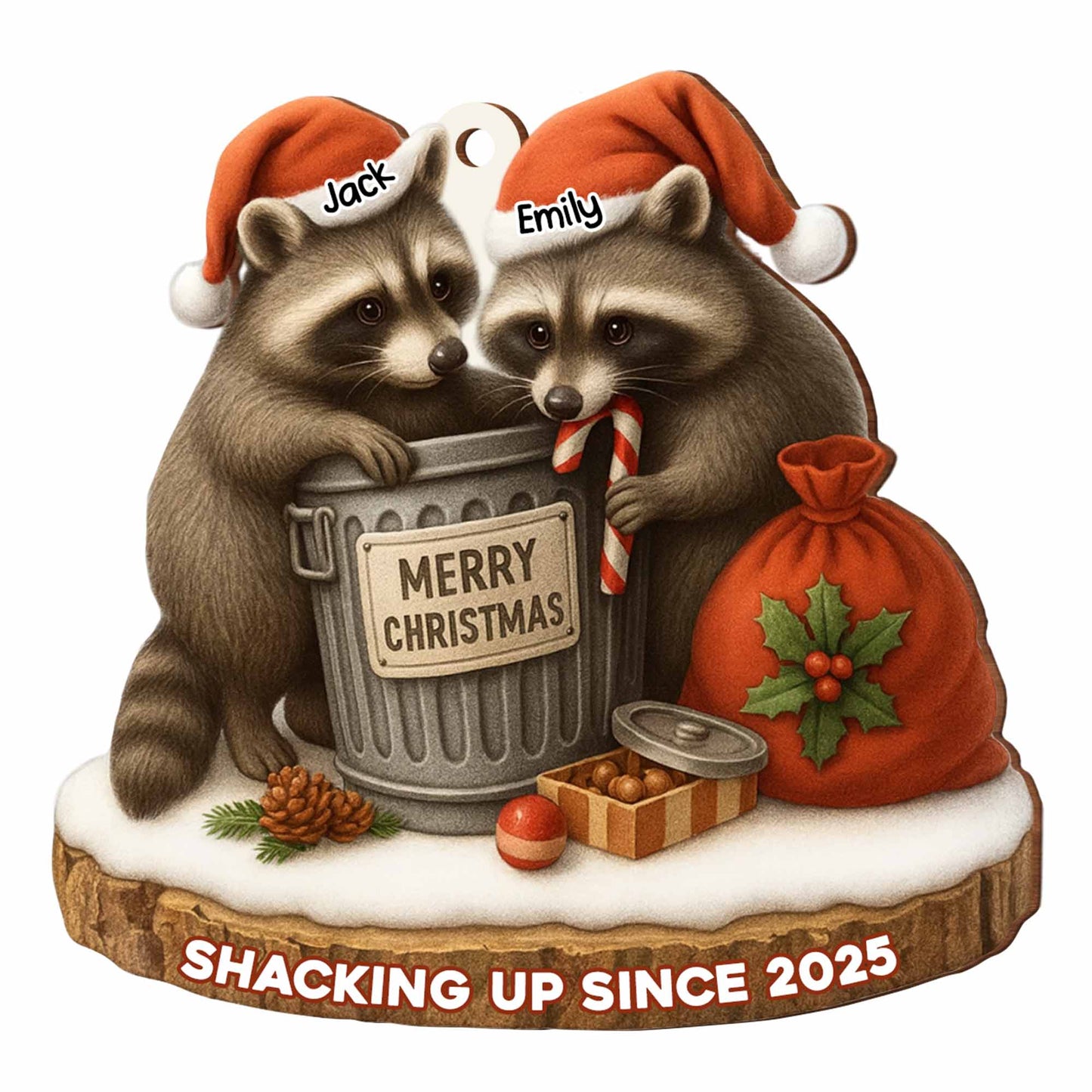 Merry Christmas, Shacking Up Since, Raccoons And Santa Hats