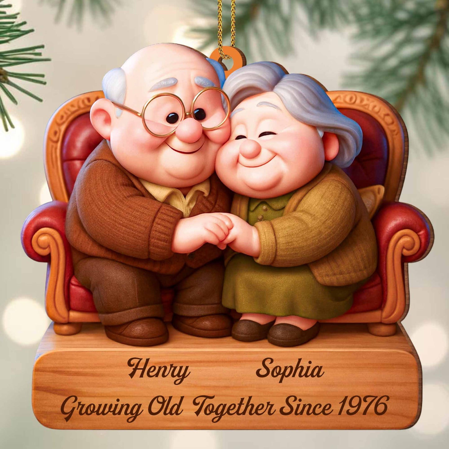 Growing Old Together Since Elderly Couple Ornament