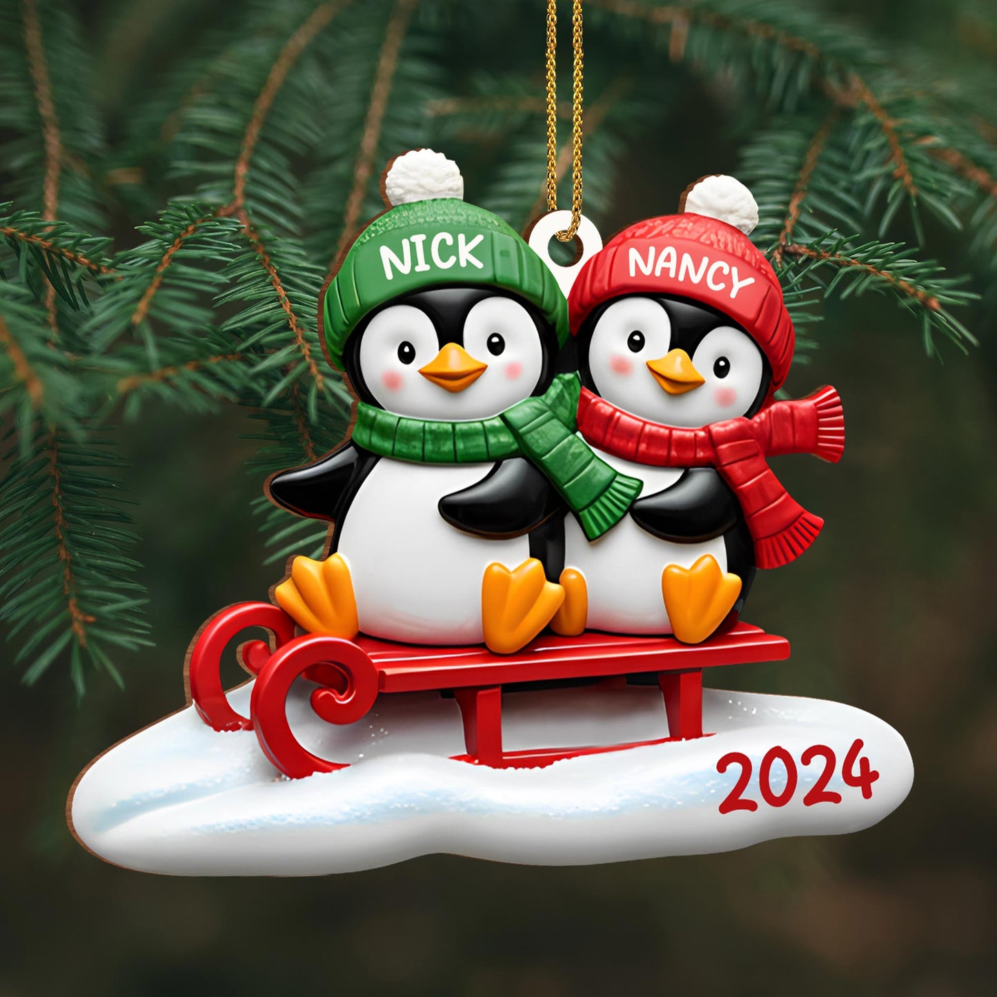 Joy To The World Penguins On A Sled
