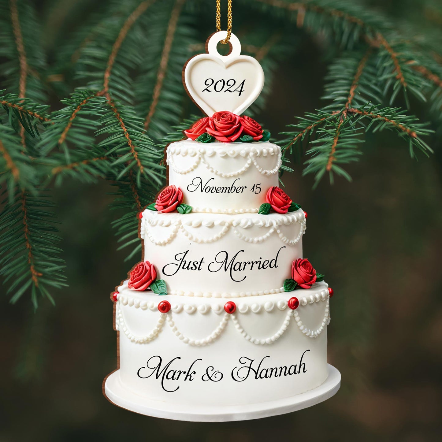 Just Married November Wedding Celebration Cake