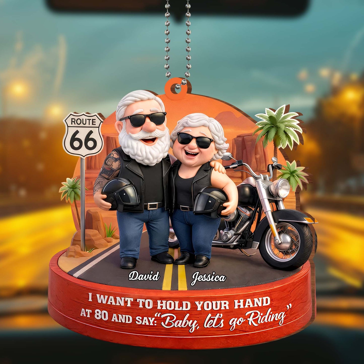 I Want To Hold Your Hand, Let's Go Riding - Personalized Custom Wood Ornament, Car Hanging Ornament - CPL1205_WCA