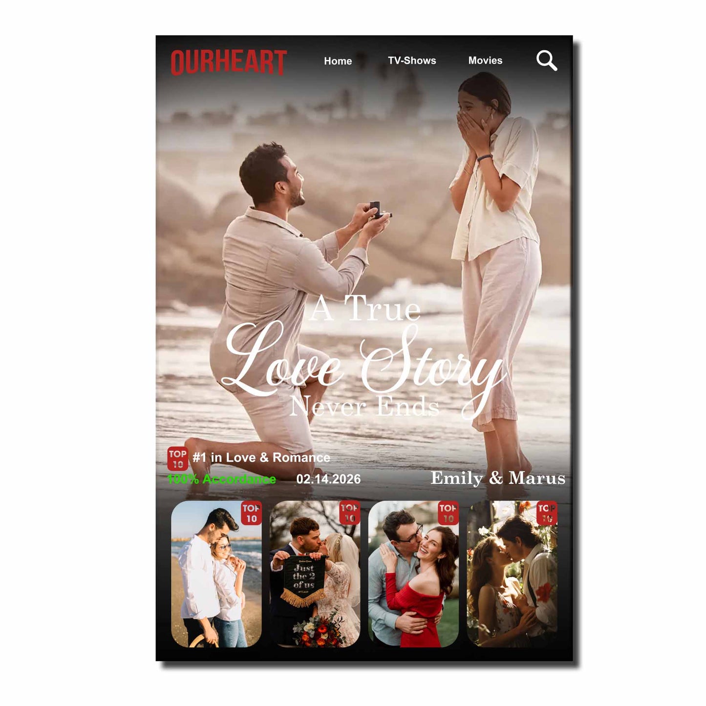 A True Love Story Never Ends Streaming Interface Couple Photos