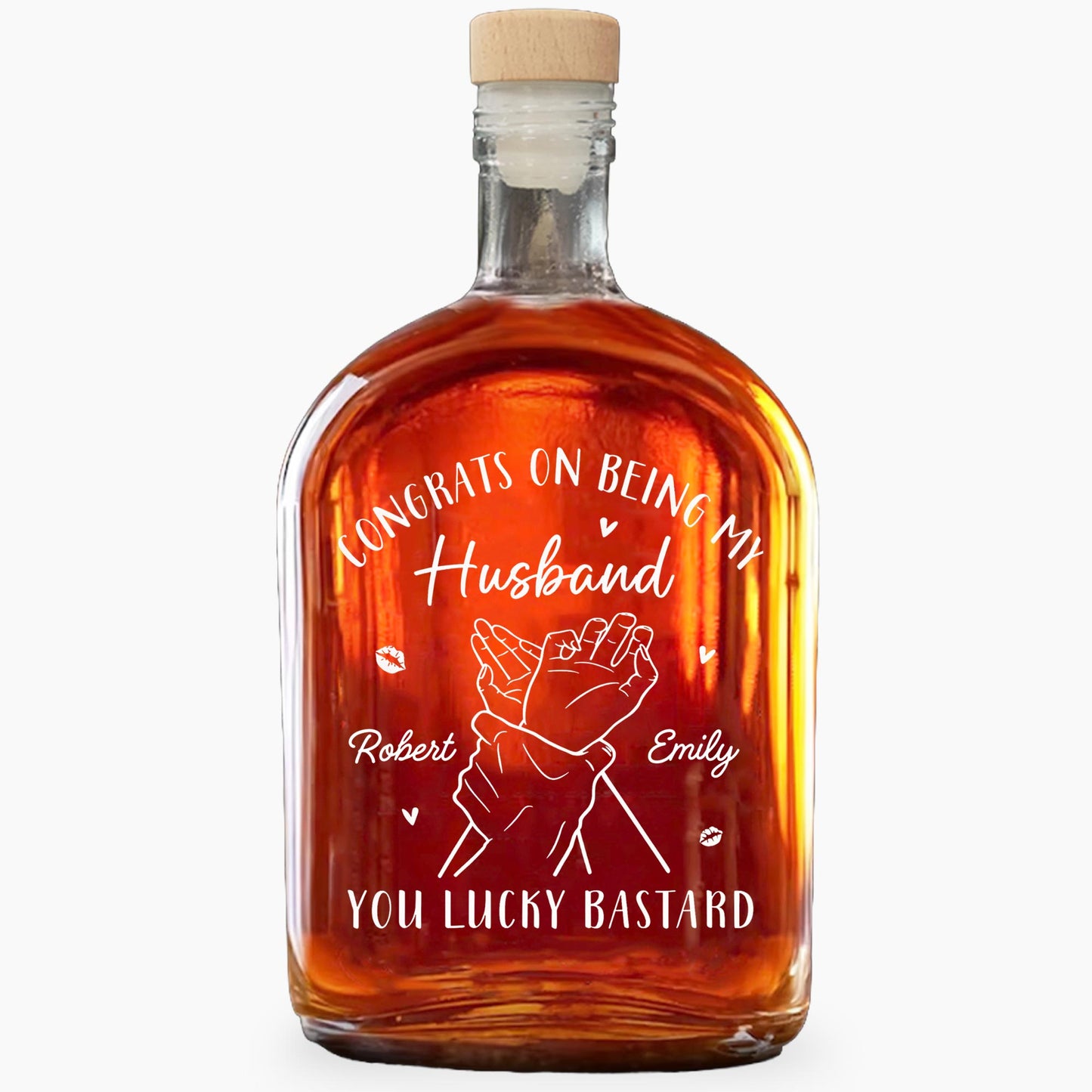 Congrats On Being My Husband Holding Hands And Lips Design