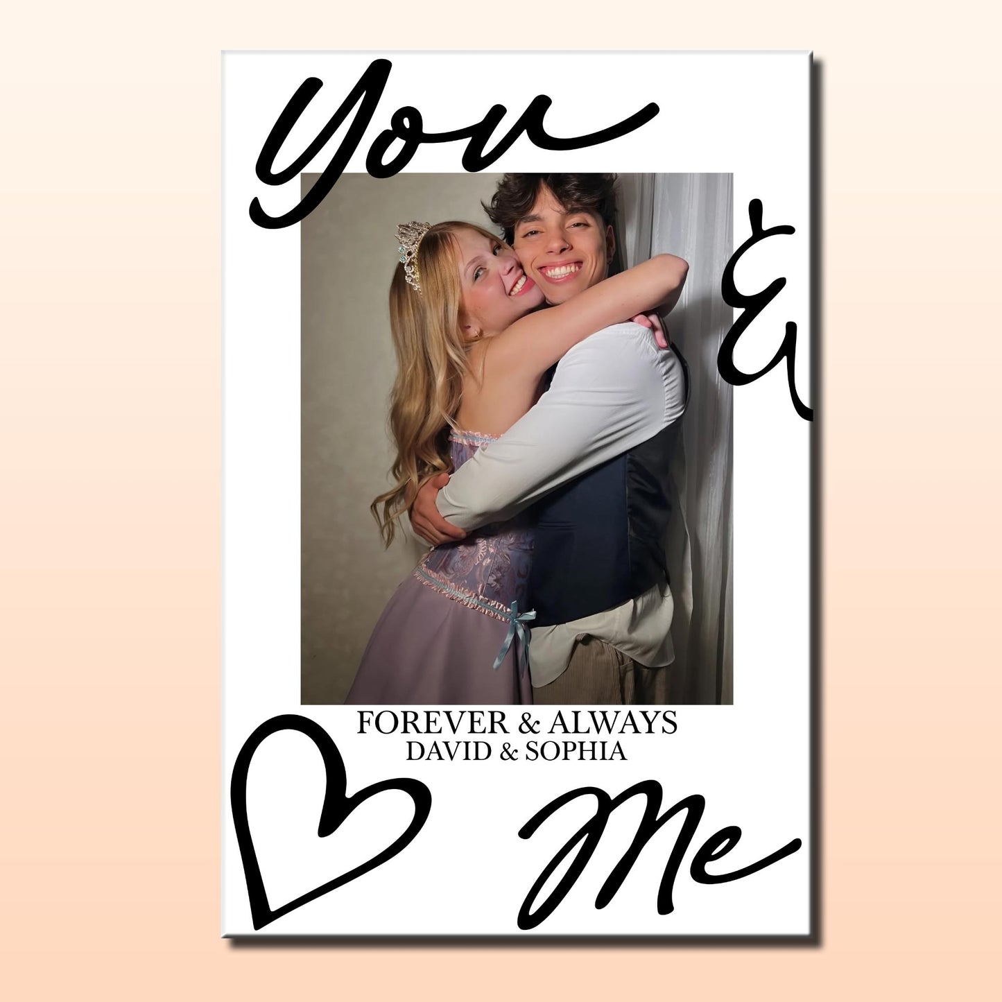 You & Me Forever & Always Custom Photo Heart Portrait