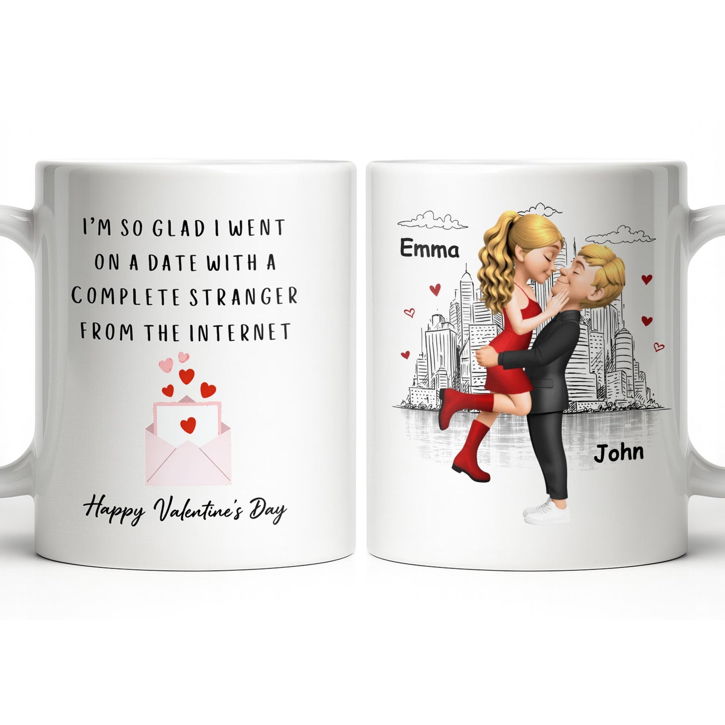 Glad I Went On A Date With A Complete Stranger, Hearts And Cityscape